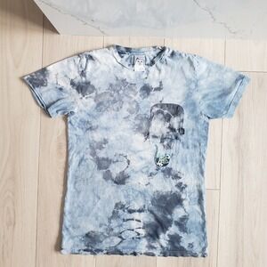RIPNDIP T Shirt Mens S Blue Tie Dye Lord Nermal Skeleton Cat Pocket